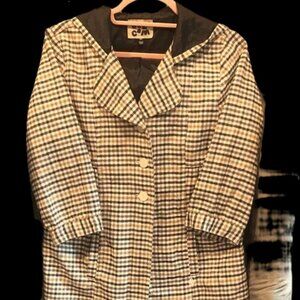 Volcom 🔥 Plaid Babydoll Button & hooded 🔥  jacket  3/4 Sleave